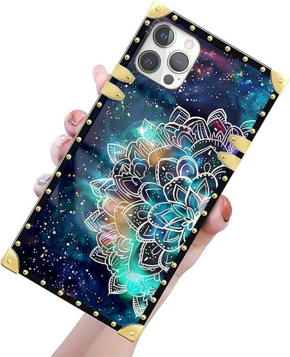 Compatible with iPhone 12 Case, Starry Sky Colourful Mandala Luxury Golden - Image 3