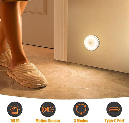 14 LEDs Motion Sensor Light Indoor, 6 Pack Upgraded Night Light USB Rechargeable - Image 2