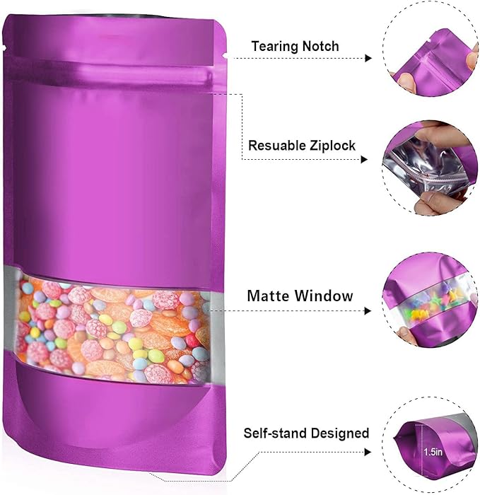 4.7"x7.8" 120pcs Mylar Bags for Food Storage, Smell Proof Bag - Image 3