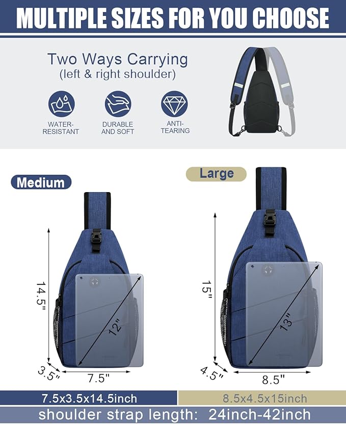 Pritent Crossbody Bags for Women Men Trendy Sling Bag Backpack Casual Chest Bag - Image 2