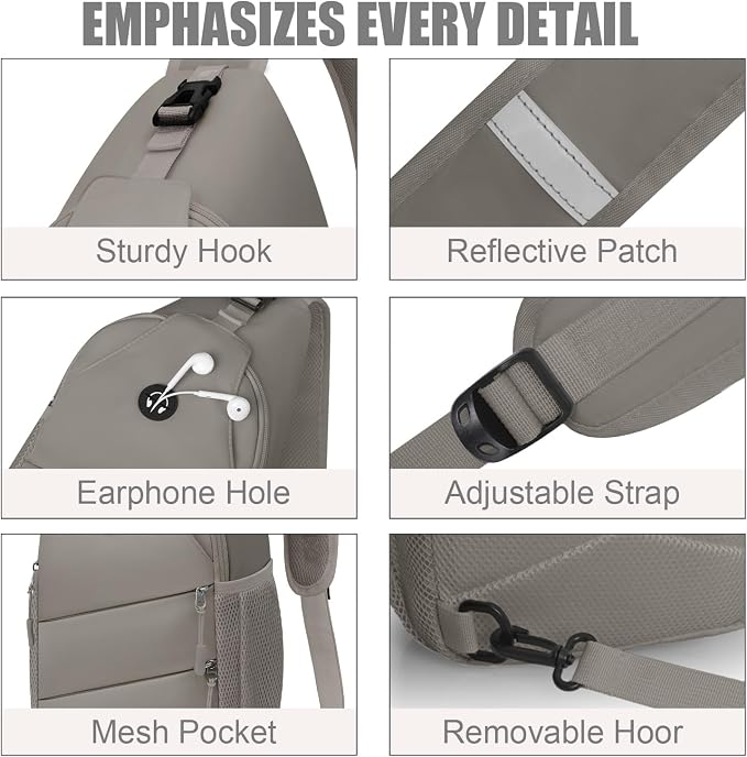 Pritent Crossbody Bags for Women Men Trendy Sling Bag Backpack Casual Chest Bag - Image 5