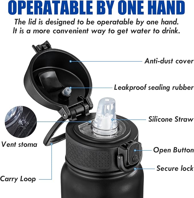 OLDLEY 20 Oz Insulated Stainless Steel Water Bottle - Image 2