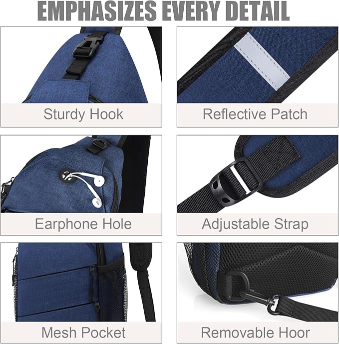 Pritent Crossbody Bags for Women Men Trendy Sling Bag Backpack Casual Chest Bag - Image 5