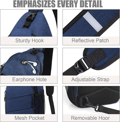 Pritent Crossbody Bags for Women Men Trendy Sling Bag Backpack Casual Chest Bag - Image 5