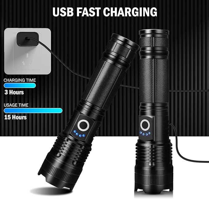 Lylting Rechargeable Flashlights High Lumens, 4 Pack 99, 000 Lumens Led - Image 3