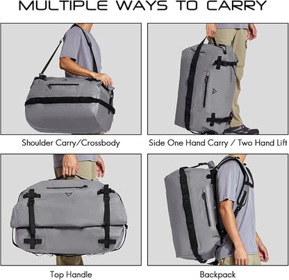 Haimont Large Waterproof Duffel Backpack Roll-Top Heavy Duty Dry Duffle Bag - Image 5