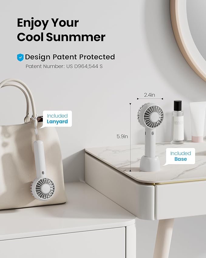 Gaiatop Mini Portable Fan, Small and Powerful, Cute Design 3 Speed Personal - Image 2