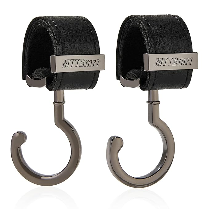 2 Pack Stroller Hooks, Strong Synthetic Leather Hook-and-Loop by MTTBmrt