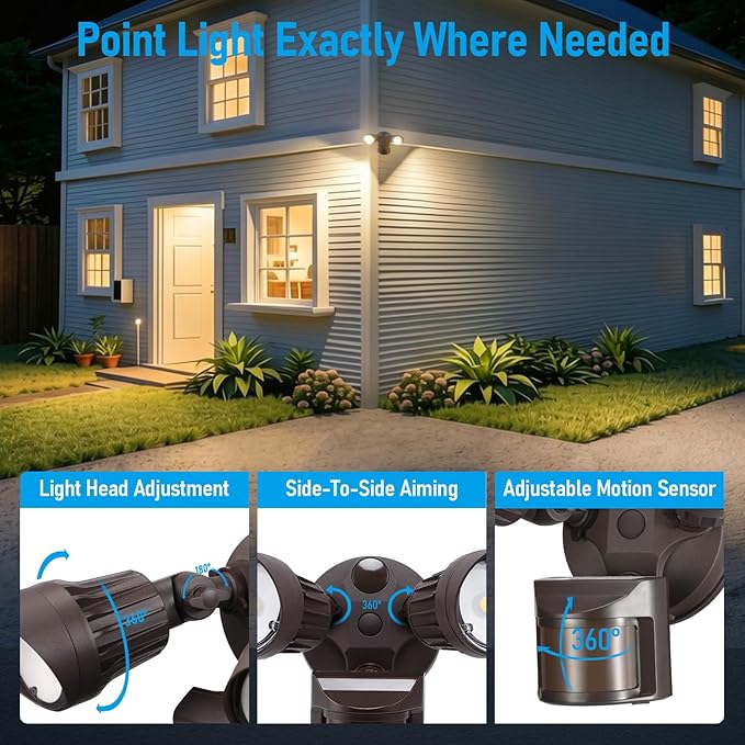 LEONLITE COB LED Security Light, Motion Sensor Outdoor Lights, Dusk to Dawn - Image 5