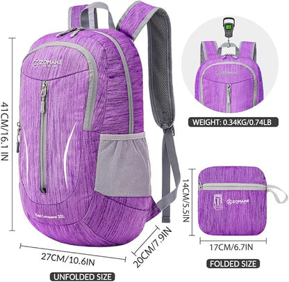 ZOMAKE 25L Ultra Lightweight Packable Backpack, Foldable Hiking Backpacks Water - Image 2