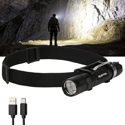 Rugtol Headlamp, USB C Rechargeable Battery Powered Head Lamp LED Flashlight by Rugtol