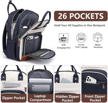 Laptop Backpack for Women, Fits 15.6 Inch Laptop Bag, Fashion Travel Work - Image 2