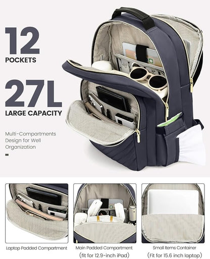 LOVEVOOK Laptop Backpack Purse for Women, Work Travel Computer Bags, College - Image 2