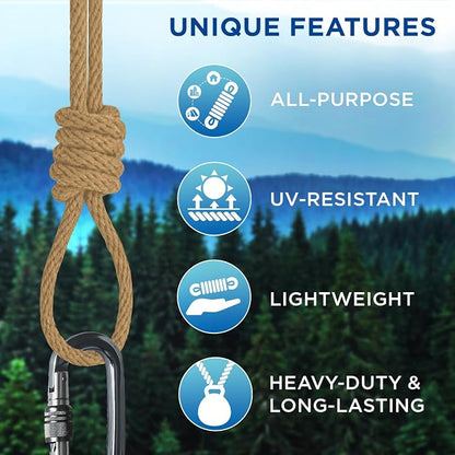 TECEUM Cotton Rope 3/16” – 50 FT – Strong All-Purpose Braided Rope – Natural - Image 4