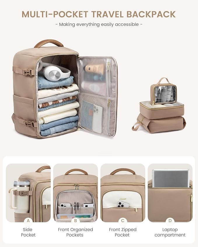 LOVEVOOK 50L Travel Backpack for Women, TSA Approved Carry On Backpack - Image 4