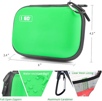 I GO 85 Pieces Hard Shell Mini Compact First Aid Kit, Small Personal Emergency - Image 2