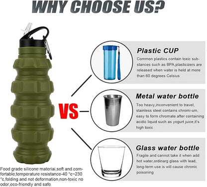 QiCheng&LYS Collapsible Water Bottle Sports Bottle 19.5OZ/580ml Travel Water - Image 6