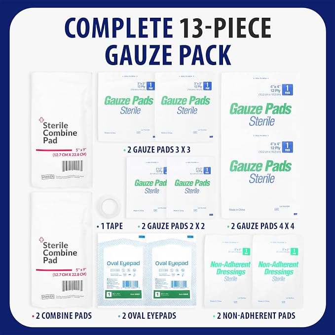 MFASCO First Aid Kit Refill Supplies Gauze Pack Refill - Image 6