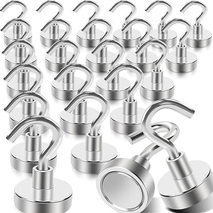 20Pack Magnetic Hooks, 35lb+ Strong Magnetic Hooks Heavy Duty Rare Earth by MINCIMagnetsManufacturer