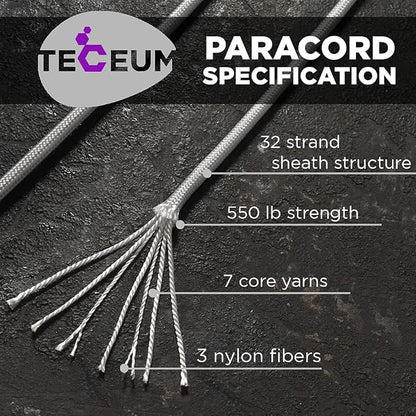 TECEUM 5/32" Paracord Rope 1000 – 1000ft / 200ft / 100ft / 50ft – Tactical - Image 2