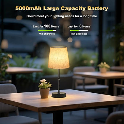 Wowag Cordless Table Lamp, 5000mAh Rechargeable Battery Operated Desk Lamp - Image 6