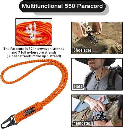 DDOUT Heavy Duty Paracord Lanyard 550 Paracord Braided Keychain - Image 3