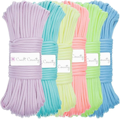 Craft County Glow in The Dark Zesty 21 Strand Luminous 550 Paracord – by CraftCounty