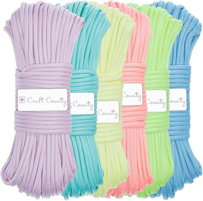 Craft County Glow in The Dark Zesty 21 Strand Luminous 550 Paracord – by CraftCounty