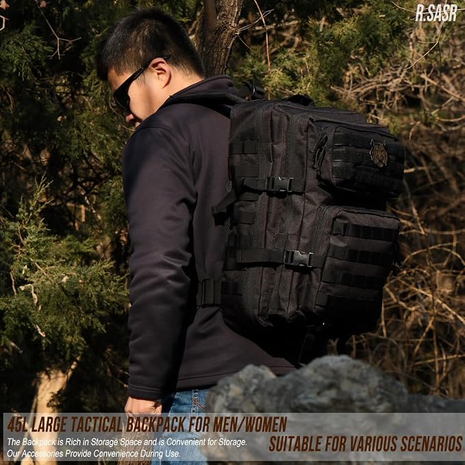 45L Tactical Backpack for Men Women, Military Assault Pack - Image 9