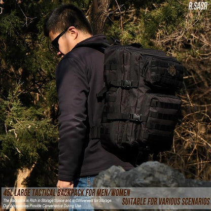45L Tactical Backpack for Men Women, Military Assault Pack - Image 9