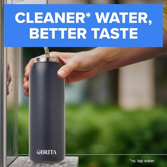 Brita Stainless Steel Premium Filtering Water Bottle, Replaces 300 Plastic - Image 3