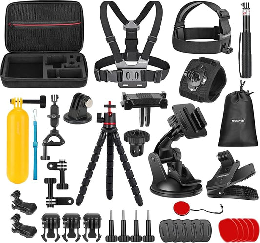 NEEWER 35 in 1 Action Camera Pro Accessories Kit Compatible by Neewer