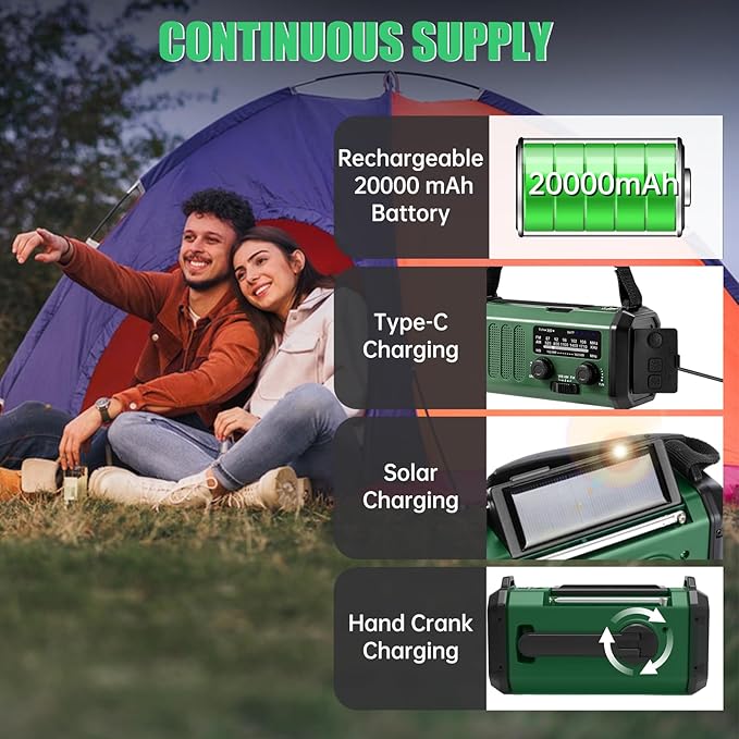 Emergency Weather Radio 20000mAh NOAA/AM/FM - Image 6