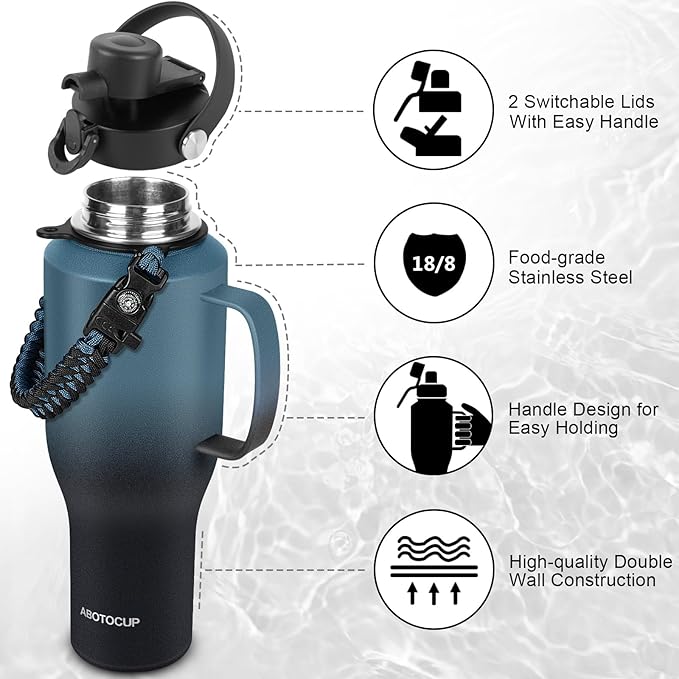 ABOTOCUP Water Bottle 40oz, Insulated Tumblers - Image 3