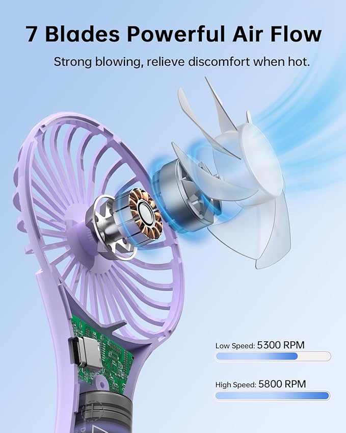 TriPole Handheld Mini Portable Fan, Personal Battery Travel Fan - Image 4