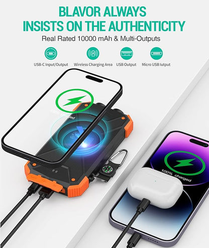 BLAVOR Solar Power Bank 10, Portable Wireless Charger, 20W Fast Charging - Image 5