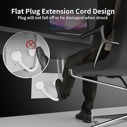 HUANCHAIN 14 Gauge 6 Feet Flat Plug Extension Cord White Indoor Outdoor - Image 5