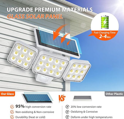 WdtPro Solar Lights Outdoor Motion Sensor, 3500LM Bright Solar Flood Lights - Image 3