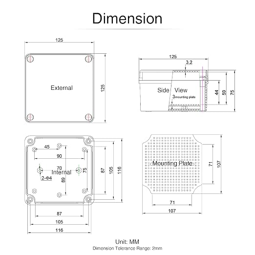 QILIPSU Outdoor Junction Box IP67 Waterproof Project Box ABS Plastic - Image 6
