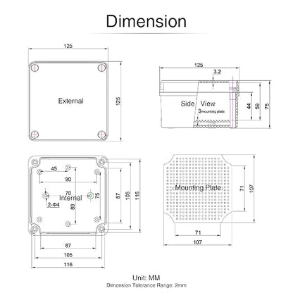 QILIPSU Outdoor Junction Box IP67 Waterproof Project Box ABS Plastic - Image 6