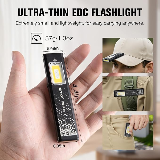 RECHOO Rechargeable Flashlights High Lumens 4Pack, Magnetic EDC Flashlight - Image 2