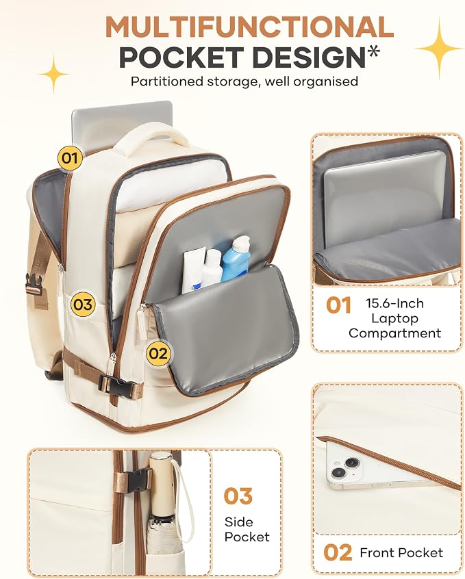 coofay Large Travel Backpack Carry on Flight Approved Mochila De Viaje Personal - Image 5