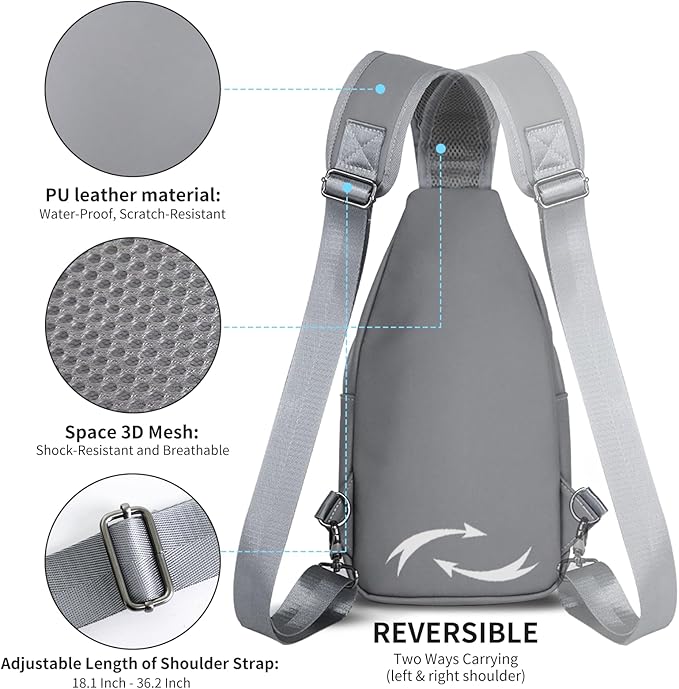 AMJ Crossbody Sling Bag Men Women, Casual Shoulder Backpack, Chest Daypack - Image 4