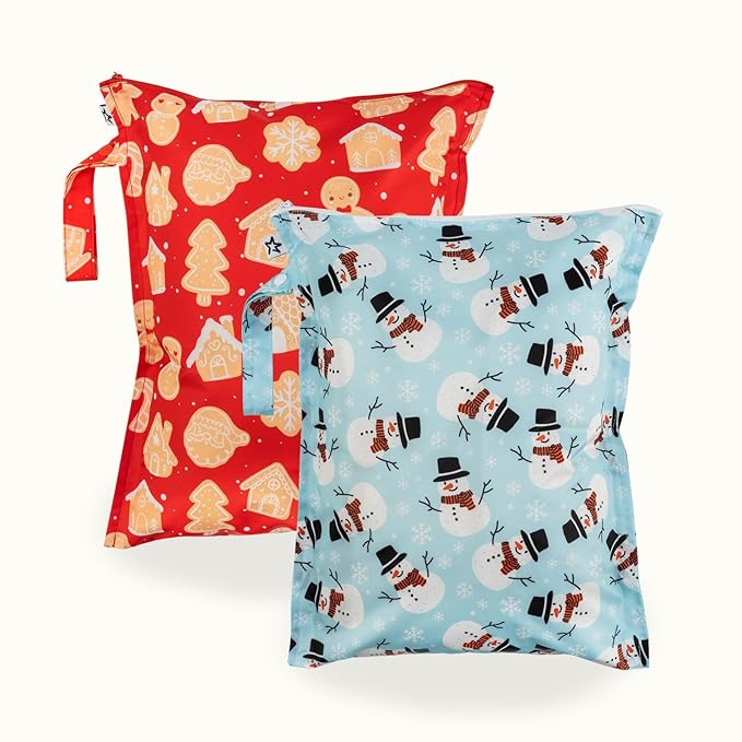 Tiny Twinkle Mess Proof Wet Bags | 2-Pack Reusable Waterproof Wet Bags by TinyTwinkle