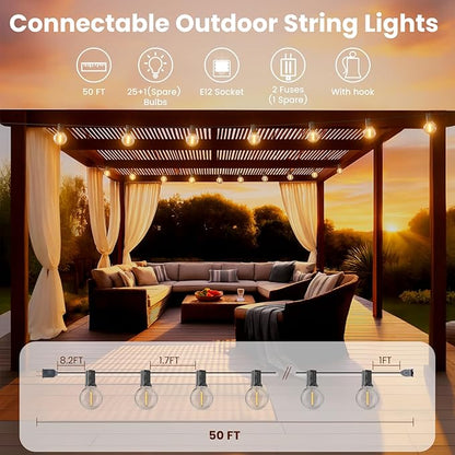 RTTY Outdoor String Lights 50 FT, Patio Light - Image 2