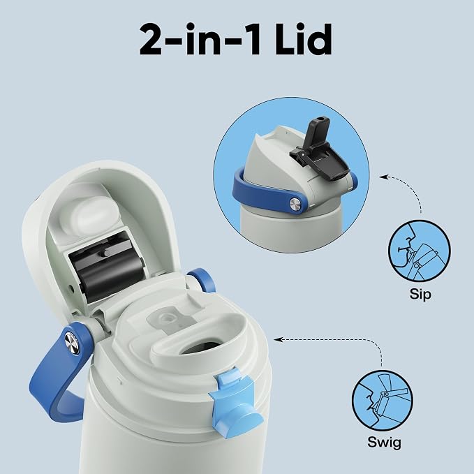 Insulated Water Bottle with Straw - Image 3
