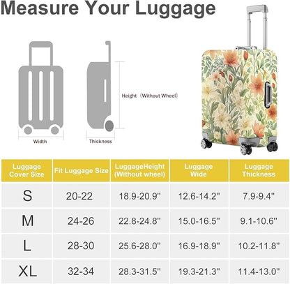 ANNA QUEEN Floral Botanical Luggage Cover, Vintage Flower Suitcase Protector - Image 4