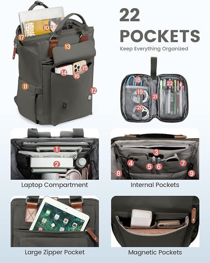 LOVEVOOK Laptop Backpack for Women Work Travel Commuter Backpack Business - Image 3