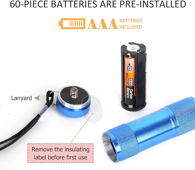 FASTPRO 20-Pack Aluminum 6-LED Flashlights Set - Image 6