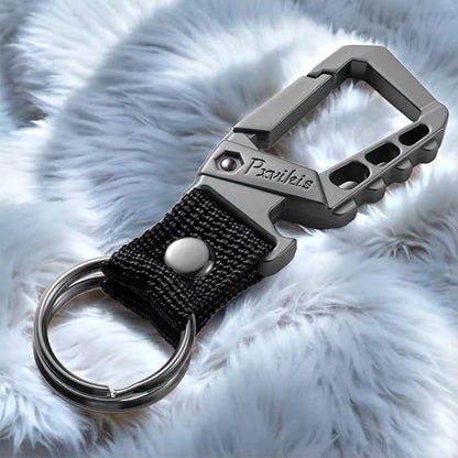 Metal heavy duty key chain carabiner clip bottle opener wrist lanyard ring car - Image 4